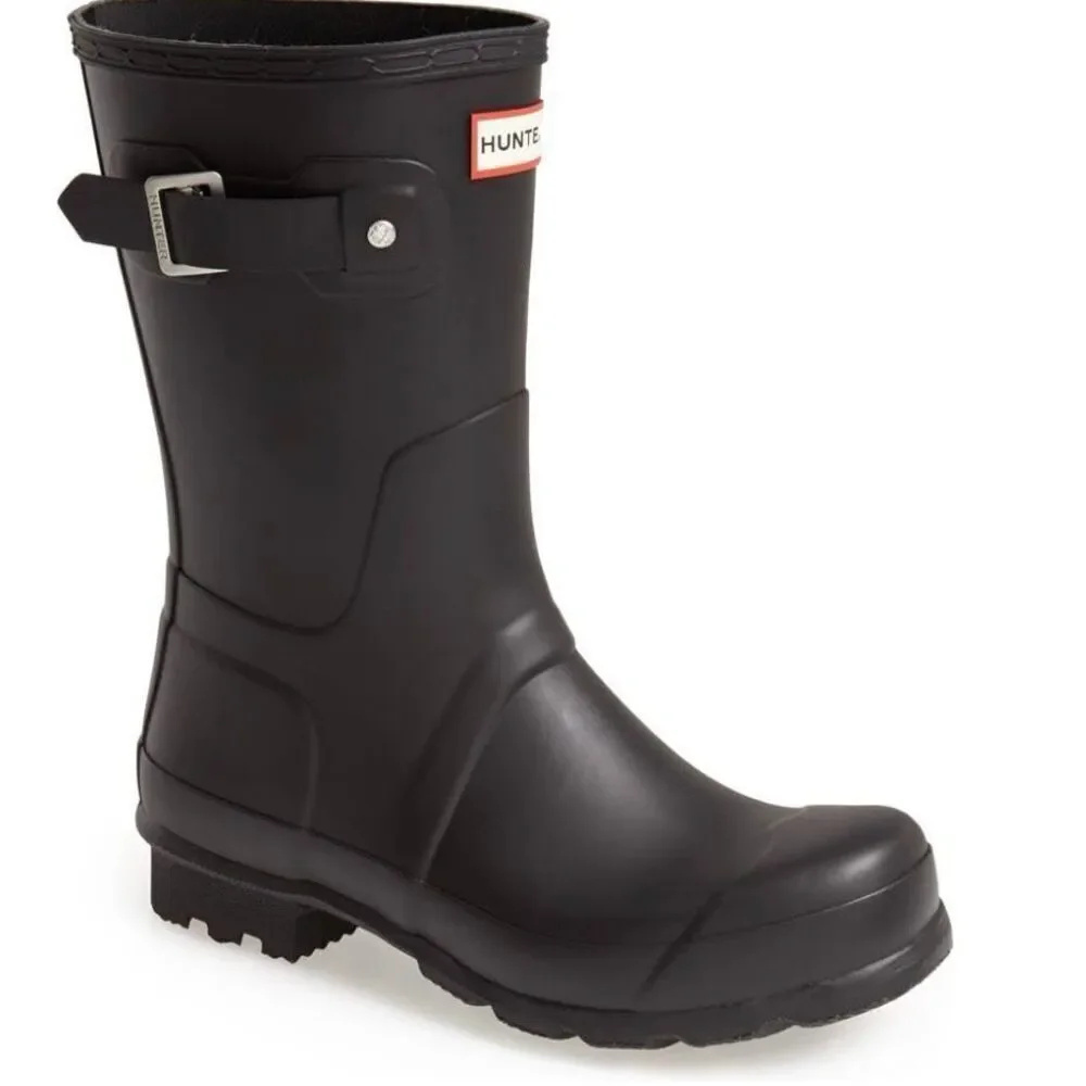 HUNTER‎ Original Short Waterproof Rain Boot, Rubber Black, Size 13, NWT